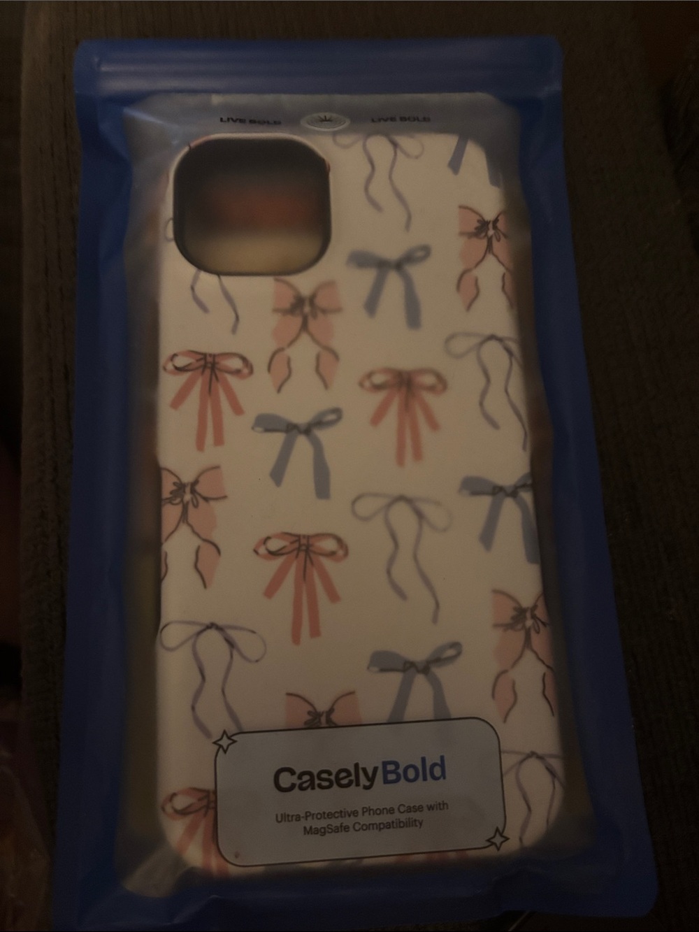 iPhone 15 Plus Pink & Blue Bow Phone Case